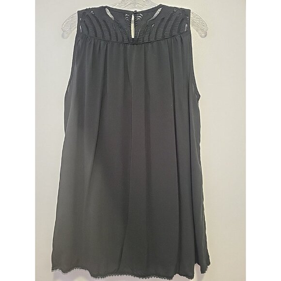 Sundance Lace Crochet Sleeveless Blouse Black Large Boho - Picture 5 of 8